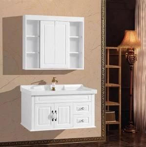 Modern Brief Wall Mounted Wooden Bathroom Vanity with Special Mirror Cabinet 8027