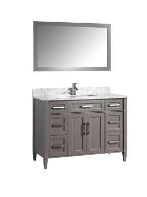 Best Seller Grey Finish Solid Wood Accessories Bathroom Cabinet