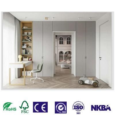 Wooden Double Door Living Room Computer Table Bedroom Wardrobe Design with Locker