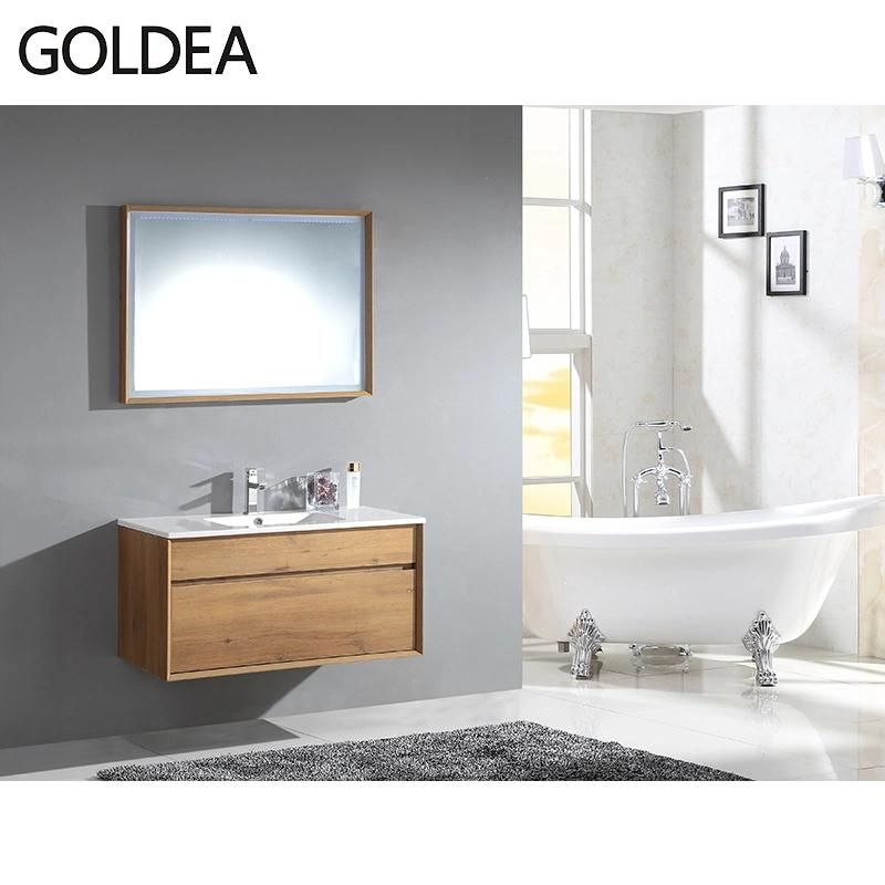 MDF Ceramics Goldea Hangzhou Vanity Basin Cabinet Mirror Furniture Wooden Bathroom Manufacture