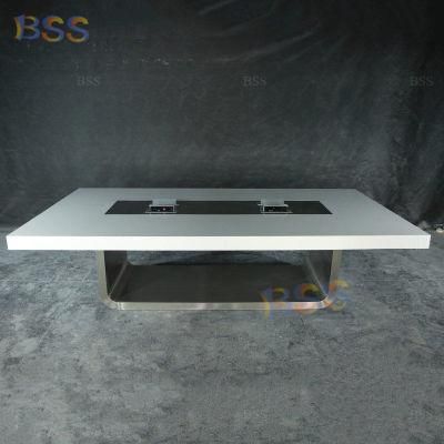 Meeting Tabe Marble Rectangular 10 Seater Long Business Meeting Table