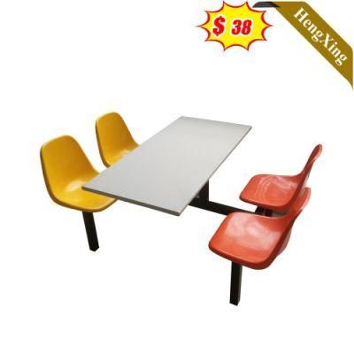 Cheap Price Restaurant School Furniture High Quality Mixed Color Student Plastic Dining Table with Chair