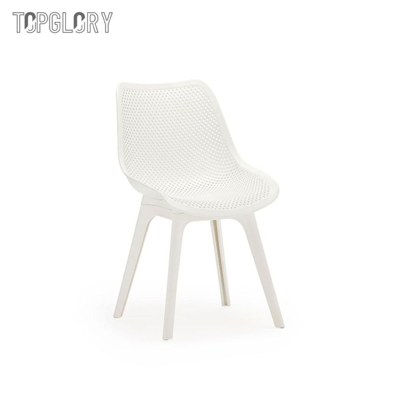 Factory Price Nordic Style Modern Chairs Outdoor Banquet Stool White PP Plastic Chair Home Dining Furniture Restaurant Dining Chair