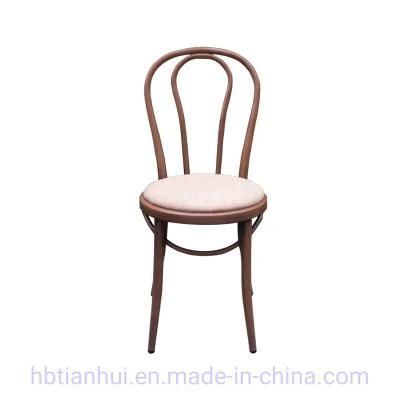 Modern Furniture Hot Sale Stackable Vintage Curved Wood Metal Coffee Dining Chairs