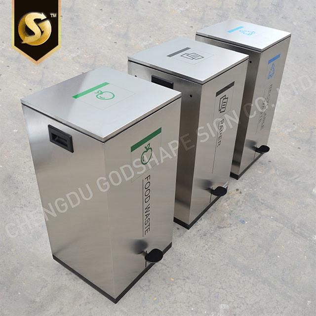 Commercial Hospital Trash Cans Recycling Hotel Wholesale Price Pedal Trash Bins Modern Outdoor Stainless Steel Custom School Waste Bins