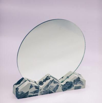 Waterproof Fogless Clear Glass Desktop Stand Make-up Mirror with Marble Base Good Service