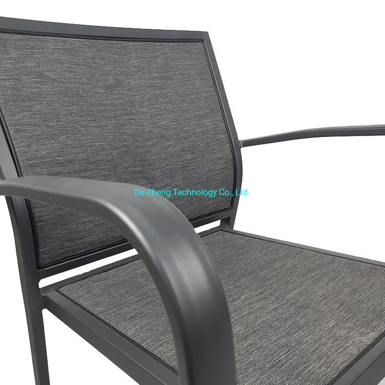 Modern Stylish Textilene Mesh Large Armchair Outdoor Garden Restaurant Hotel Shop Bistro Furniture