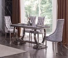 Best Popular Restaurant Polished Marble Dining Tables Chairs Furniture Combination