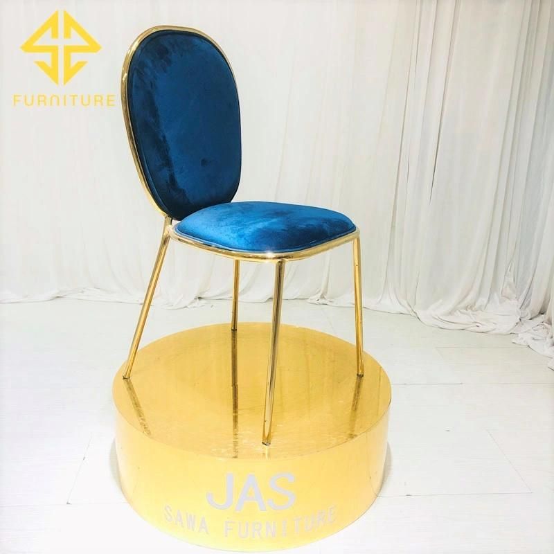 Velvet Cover Iron Round Back Dining Chair Hotel Furniture Wedding Events Chairs