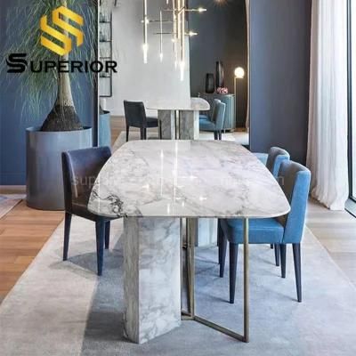 Italian Style High Quality Marble Dining Room Tables 8 Seater