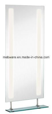 High Brightness LED Bathroom Mirror for Hotel with Rack Shelf