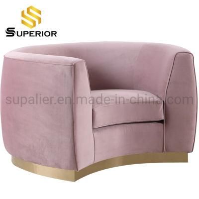 Modern Home Furniture Chinese Cheap Price Pink Velvet Sofa