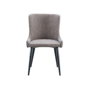 Modern Leather and Fabric Upholstered Dining Chair with Solid Wood Leg