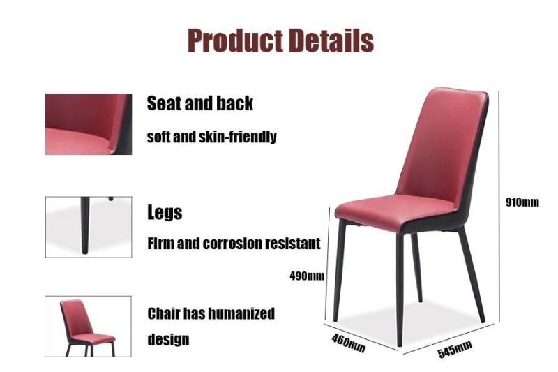 Modern Home Banquet Wedding Furniture PU Leather Metal Steel Dining Chair for Outdoor Garden