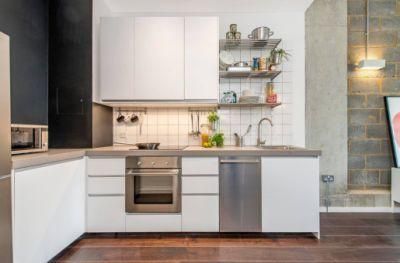 Custom Renovation Modern Design Joinery White Frameless Matt Lacquer Cabinets Small Kitchen