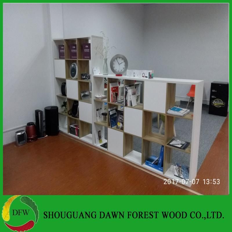 Modern High Quality White and Wood Grain Office Furniture Bookcase