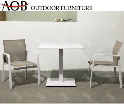 Modern Outdoor Exterior Garden Home Hotel Patio Restaurant Resort Dining Stackable Chair Table Furniture Set