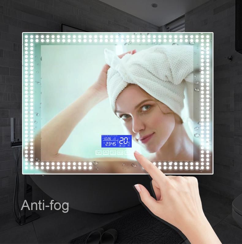 Large Size Rectangle Vanity Lighting Bathroom Touch Smart Mirror