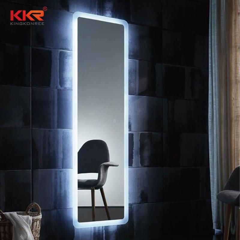Odern Style Rectangular Time Display Mirror Bathroom Customized LED Backlit Defogger Smart Mirror