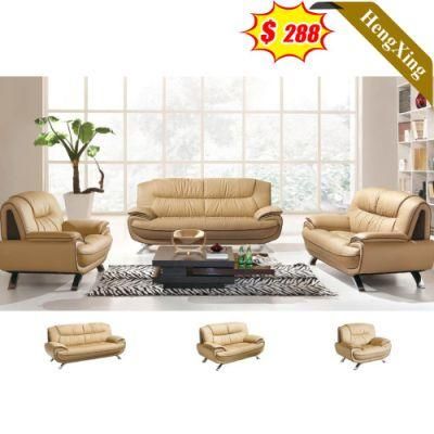 Luxury Office Furniture Leather Sofa Set Living Room Metal Legs PU Sofas