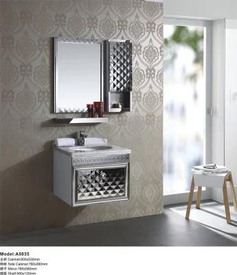 Stainless Steel Bathroom Vanity Cabinet Cosmetic Mirror Cabinet with Shelf