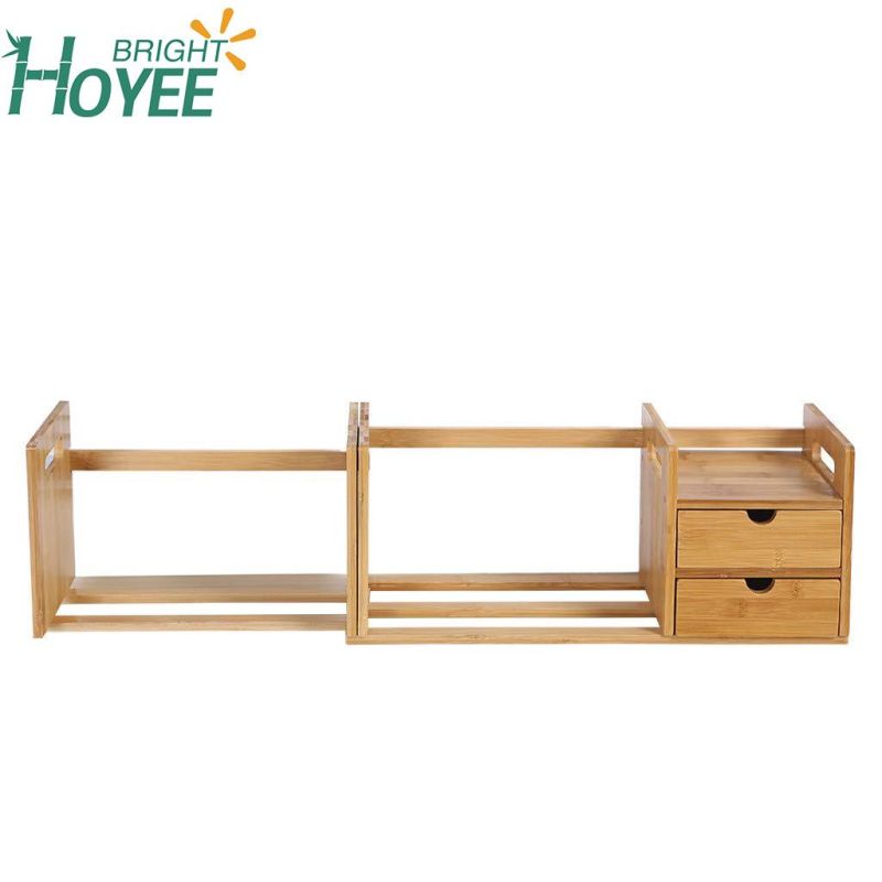 Desktop Tabletop Organic Wooden Filing Organization Bookshelf