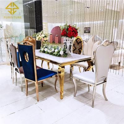 Foshan Factory Gold Rim Stainless Steel Banquet Chair