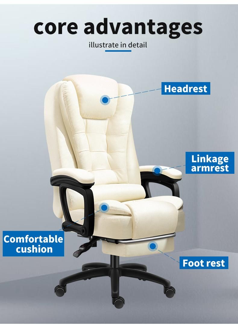 Low Price High Quality Ergonomic Swiveling Recliner Massage Manager Executive Boss Chair with Footrest