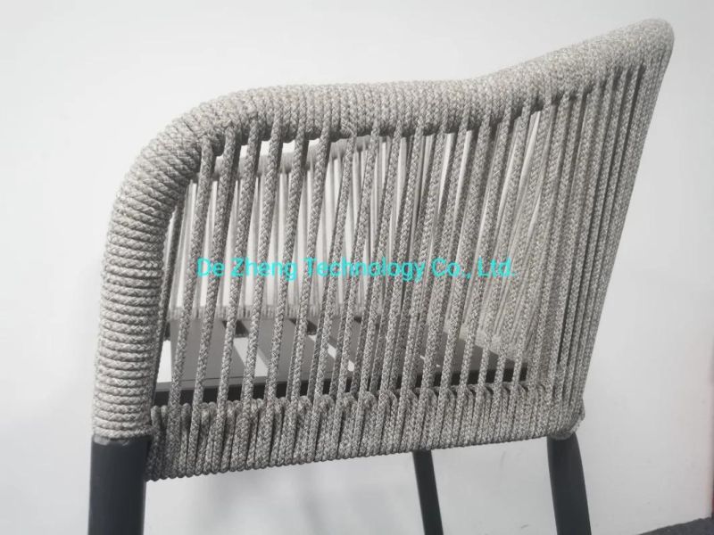 Factory Direct Sale Aluminum Outdoor Pedestal Table High Quality Modern Rope Bar Stool Luxury Hotel Outdoor Bar Furniture