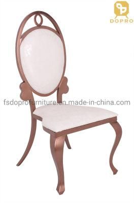 Rose Gold Cheap Price Hotel Furniture Wedding Used Dining Wholesale Stainless Steel Banquet Chair