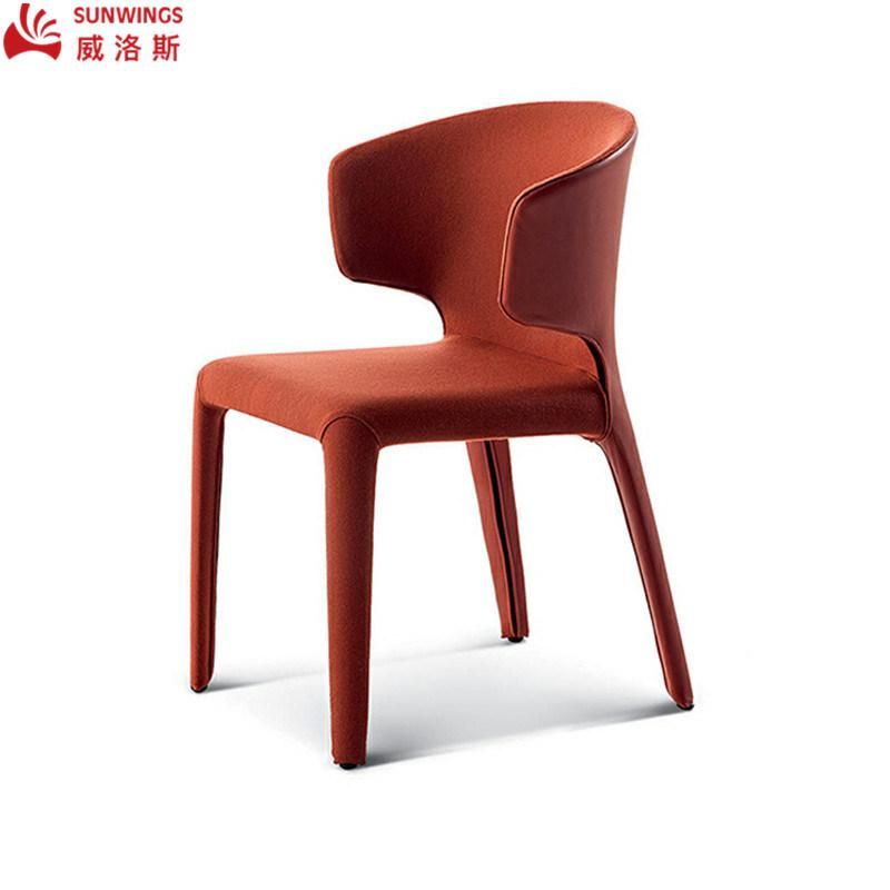 Nordic Design Solid Wood Fabric All - Covered Dining Chair for Living Room