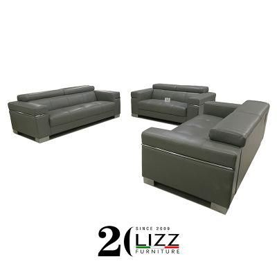 European Style Modern Furniture Genuine Leather Lounges Suite Living Room Sofa