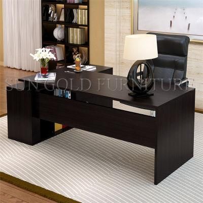 Modern Wooden Office Table with Side Cabinet File Lockers (SZ-ODL304)