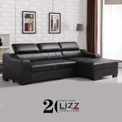 New Design Modern Home Furniture Leather Corner Sofa with Storage Function