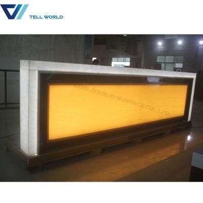 Commercial Nightclub Modern Marble LED Bar Counter