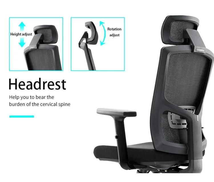 High Quality Free Sample Black Ergonomic Plastic Recliner Swivel Mesh Back Desk Office Gaming Computer Staff Chair Furniture with Bimfa Certificates