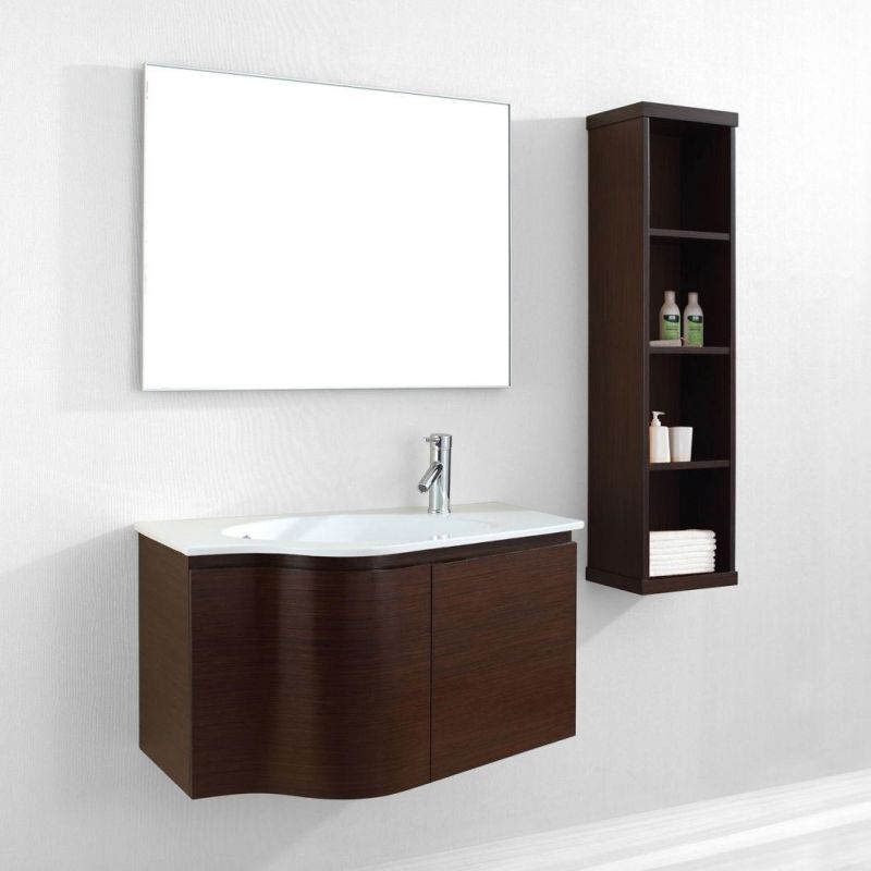 Wall Mounted Bathroom Vanity Wholesale Hanging Curved Bathroom Vanity with Mirror Hotel Bathroom Furniture