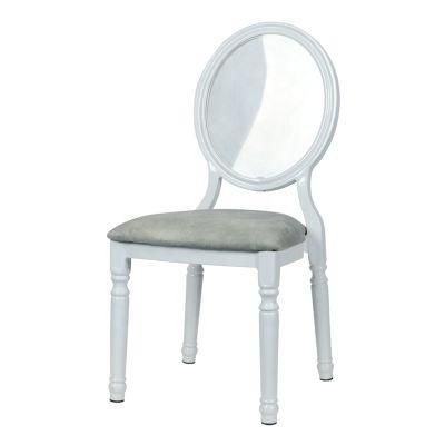 Modern Furniture Sofa White Luxury Aluminum Round Back Crystal Clear Acrylic Wedding Chair