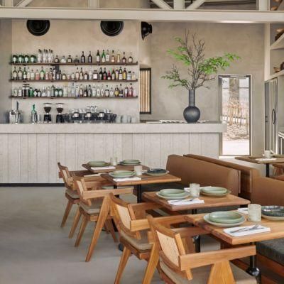 Industrial Restaurant Furniture Wooden Dining Table and Chair Sets