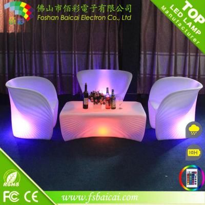 Outdoor Plastic LED Chaise Lounge Chair with Colors Changing