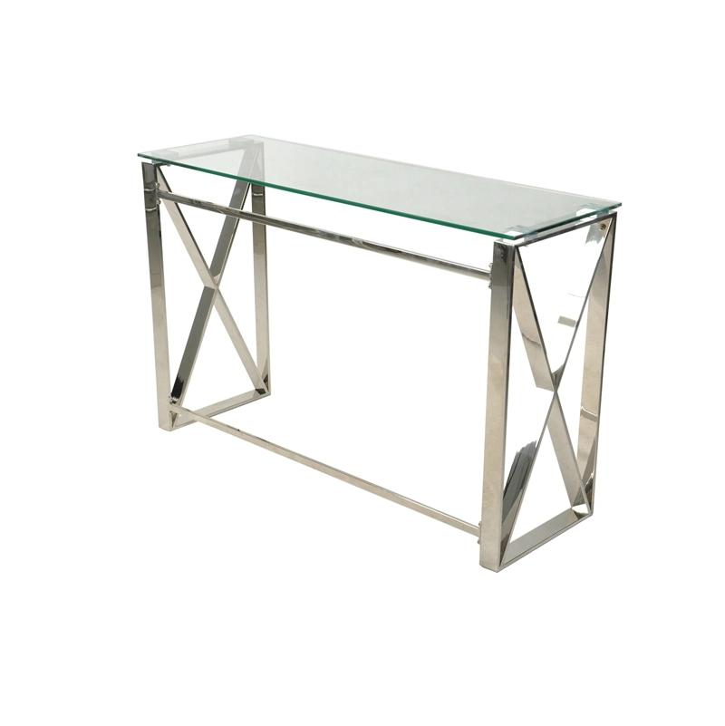 Simple Cheap Price Tempered Glass Table Stainless Steel Coffee Table for Living Room Use