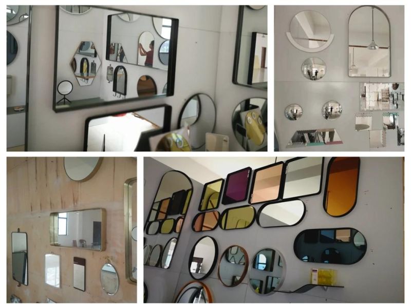 Concise Style Home Furniture Wall Mounted Decorative PS Aluminum Metal Framed Bathroom Mirror