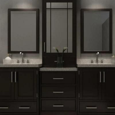 Brass Metal Frame Double Bathroom Vanity with Mirror