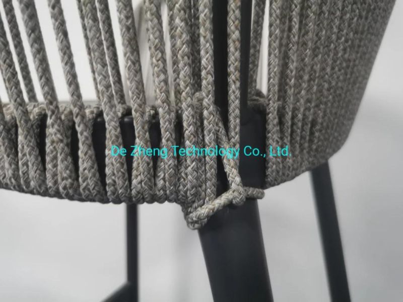 Factory Direct Sale Aluminum Outdoor Pedestal Table High Quality Modern Rope Bar Stool Luxury Hotel Outdoor Bar Furniture