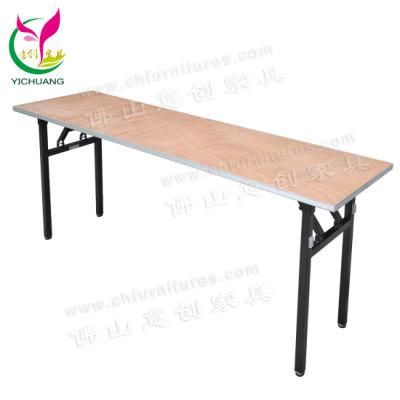 Yc-T38 Folding Lacquer Plywood Rectangular Banquet Table with Aluminum Edge