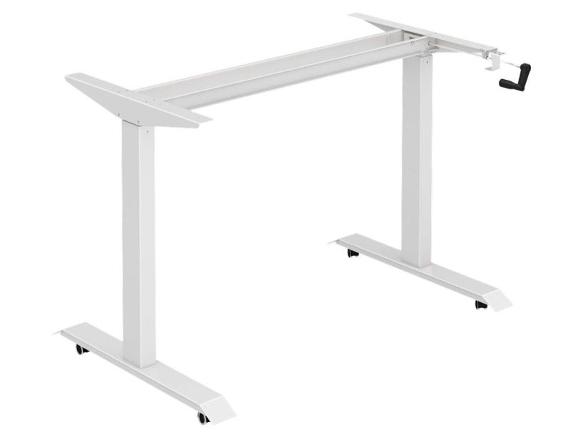 White Wholesale Furniture Hand Crank Height Adjustable Desk Frame