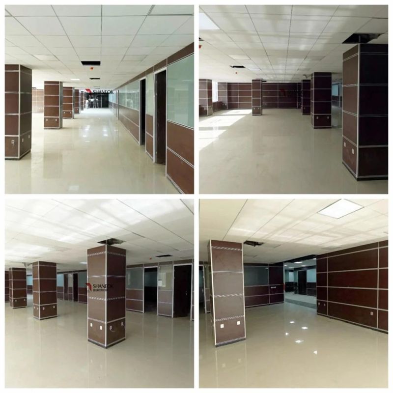 Decorative Office Half Glass Wall Partition, MDF Office Partition Wall