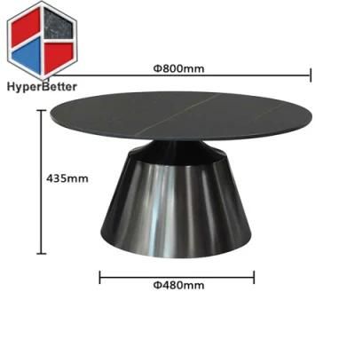 Nero Marquino Black Sintered Stone Coffee Table Round Shape