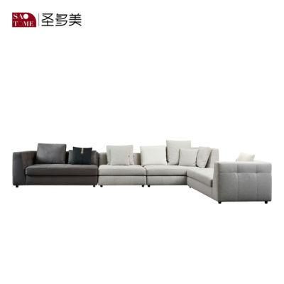 1+2+3 Modern Wooden Frame Living Room Leather Sofa