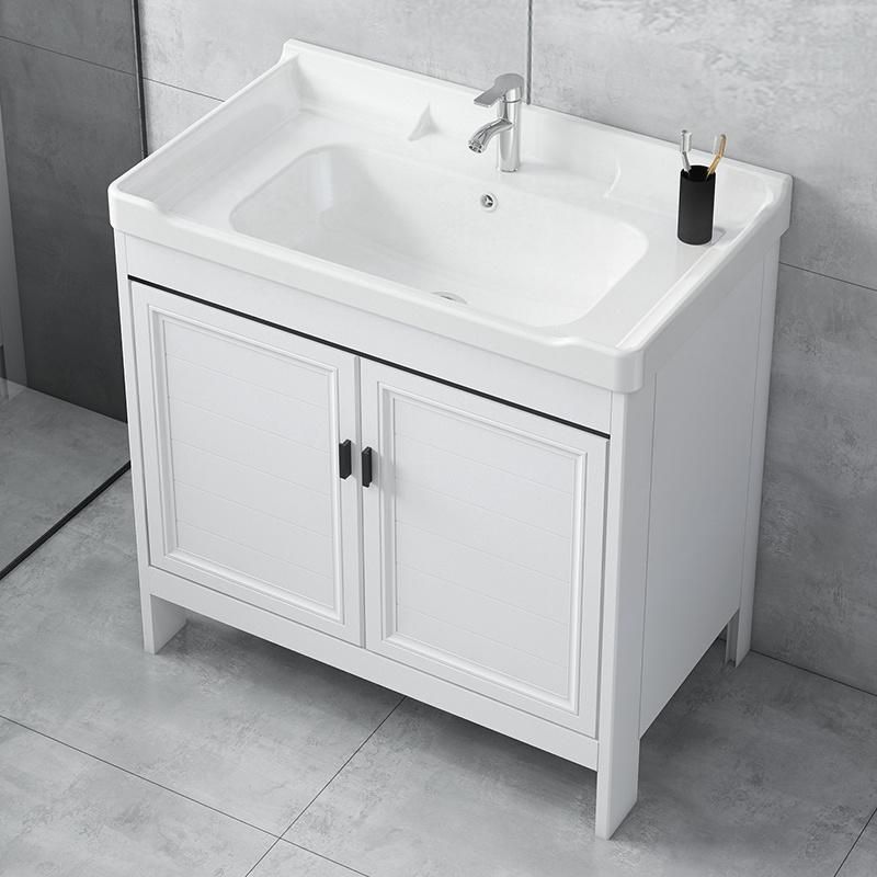 Modern Light Blue Bathroom Vanity with Vanity Top & Under Mount Sink Floor Mounted